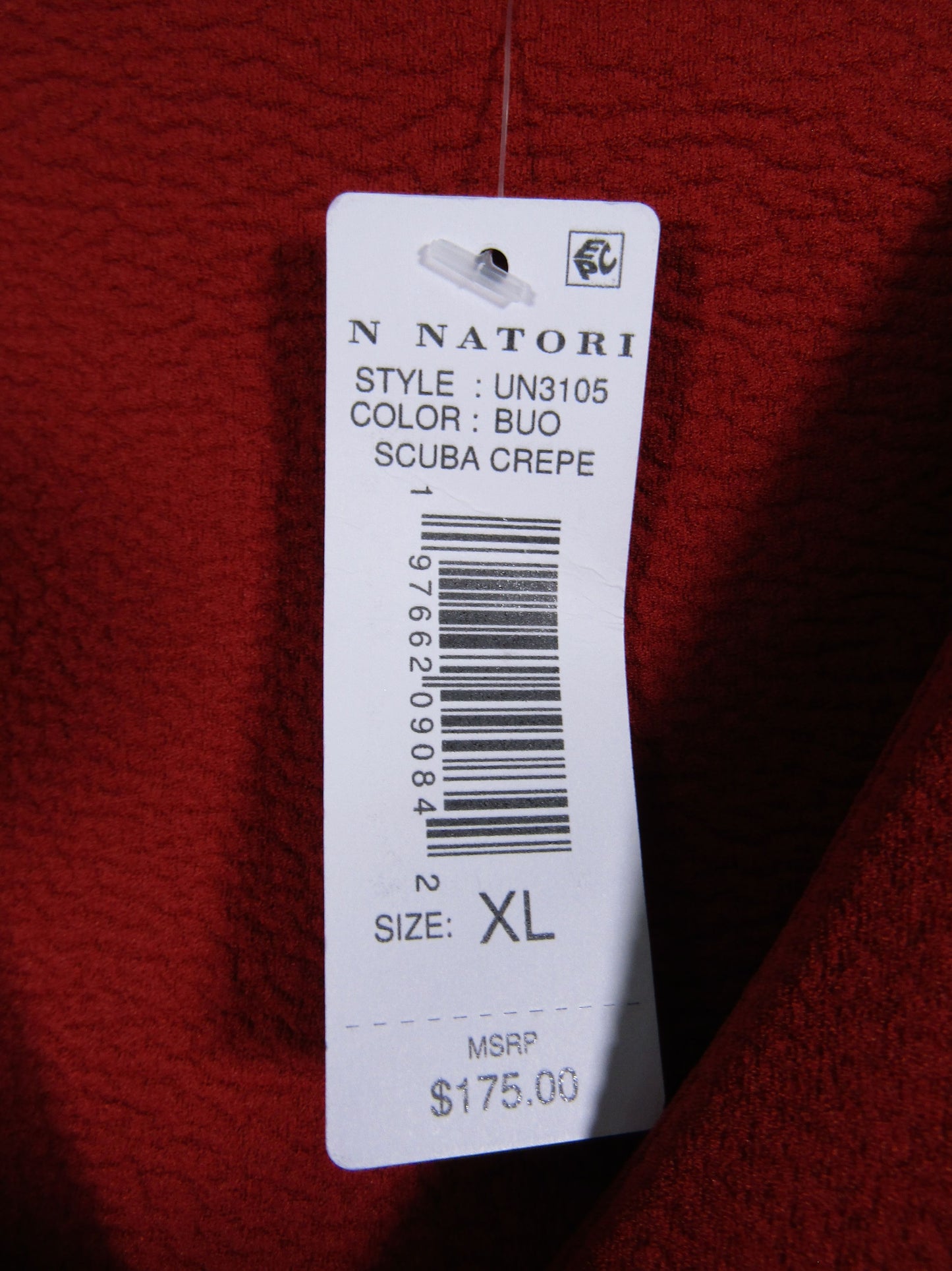 Natori Women's Scuba Crepe Embroidered Wedge V-Neck Dress Size XL