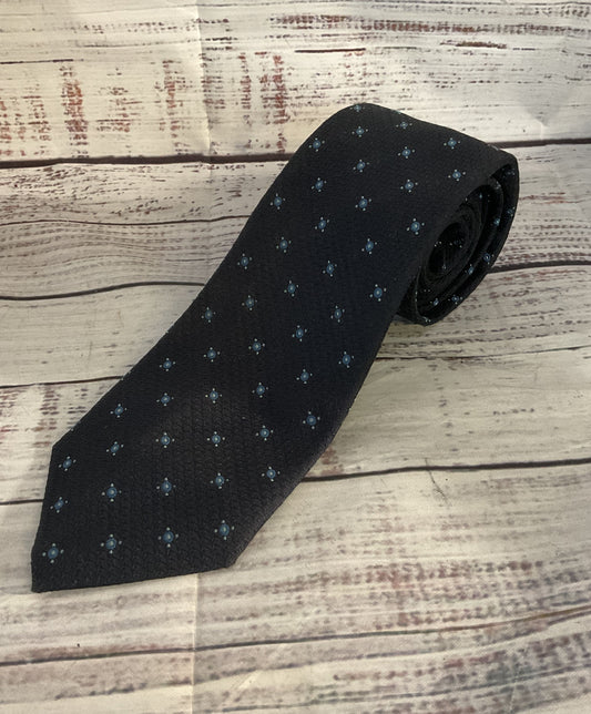 John Varvatos Spotted Pattern Tie Navy Blue