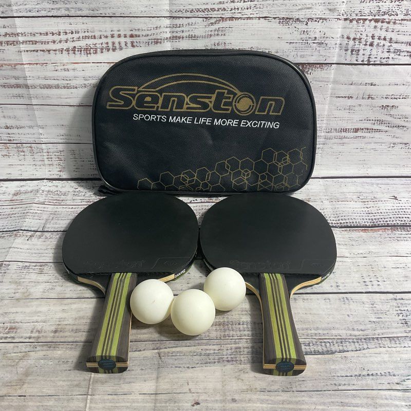 Senston Professional Table Tennis Ping Pong Paddle Set w/ 3 Balls