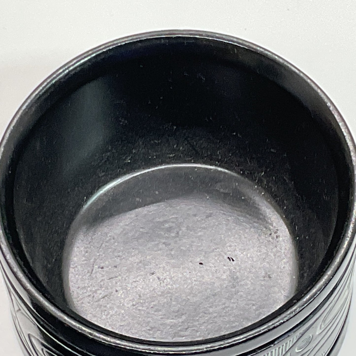 VTG. Haida Carved Faux Argillite Trinket Box with Lid- 2" x 3"