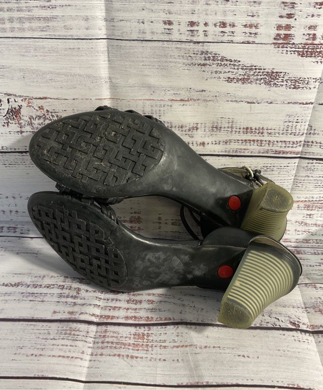 Women's Camper Black Leather Strappy Heels Size 39 EU/ 8.5 US