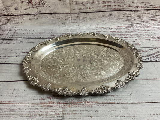 Vintage WM Rogers Silverplated 11" Engraved Tray
