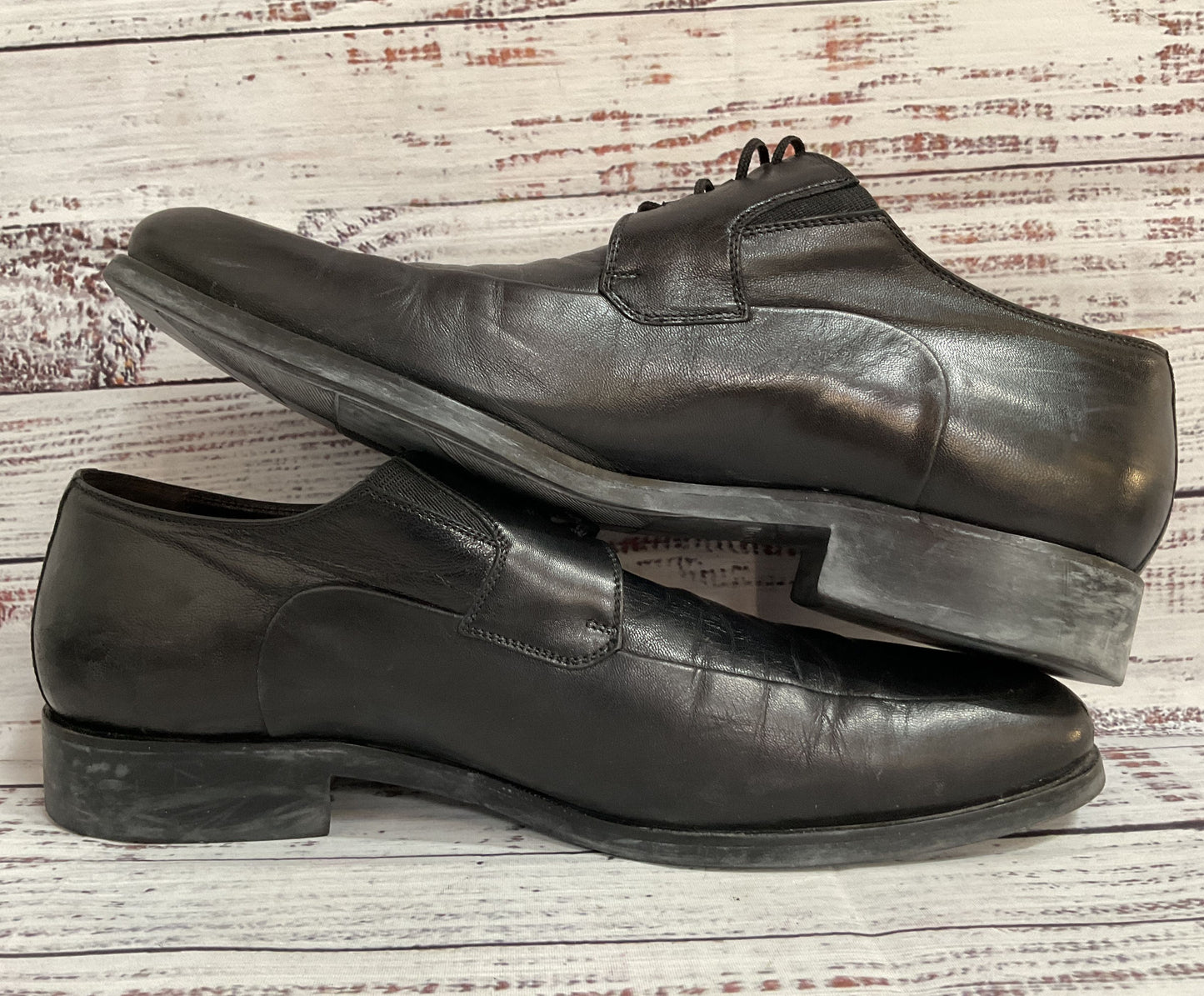 Bruno Magli Men's Black Leather Oxford Dress Shoes Size 8.5 Made in Italy