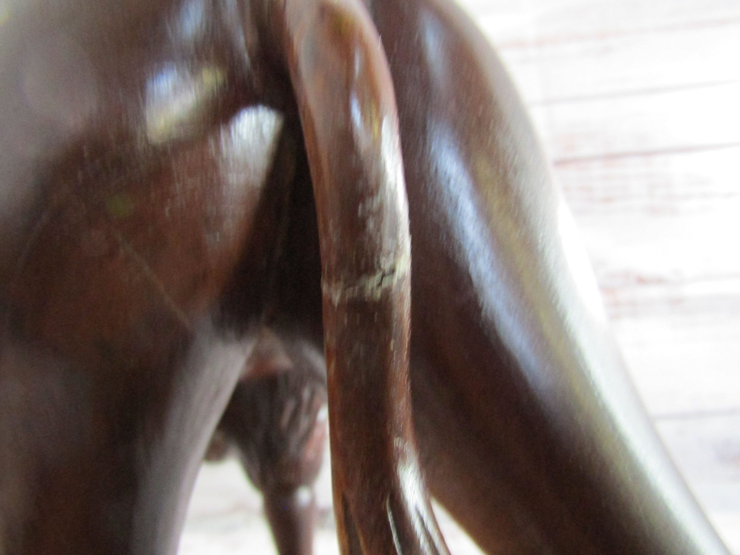 Vintage Hand Carved Wooden Camel Sculpture