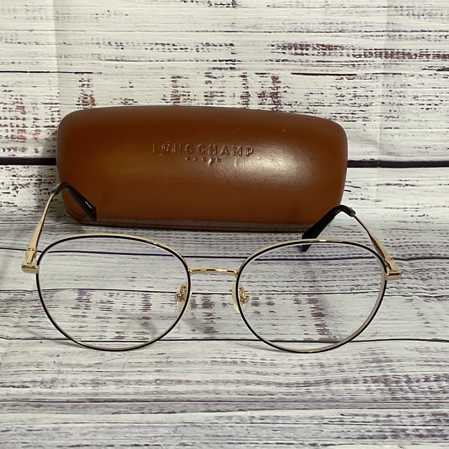 LONGCHAMP LO2140 Gold Tone Eyeglasses with Case- 54[ ]17 140 (FRAMES ONLY)