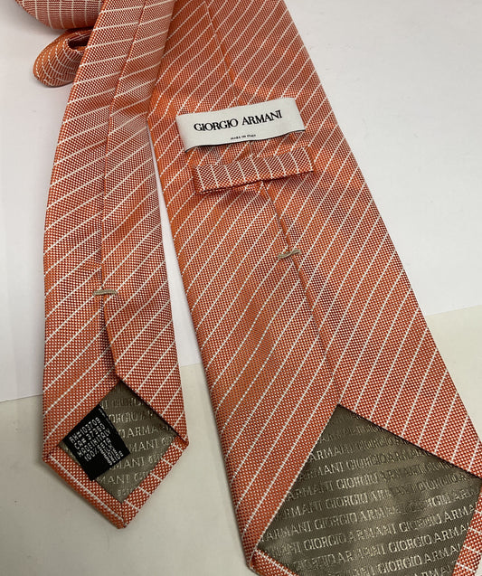 Giorgio Armani Silk Stripped Tie Italy 3.5" Wide