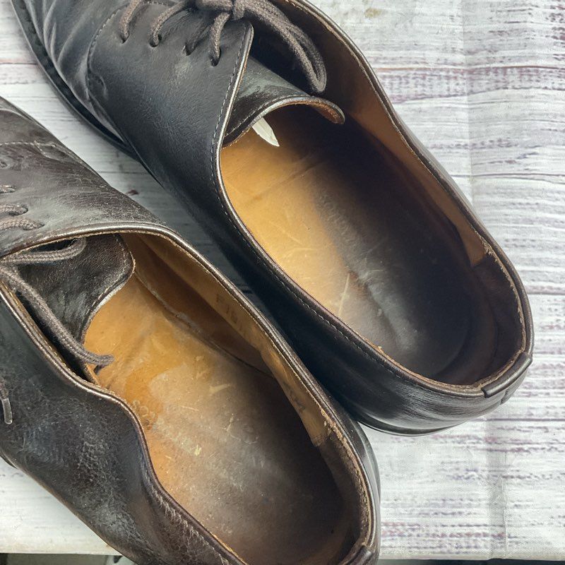 John Varvatos Dark Brown Leather Derby Dress Shoe Men's Size 9