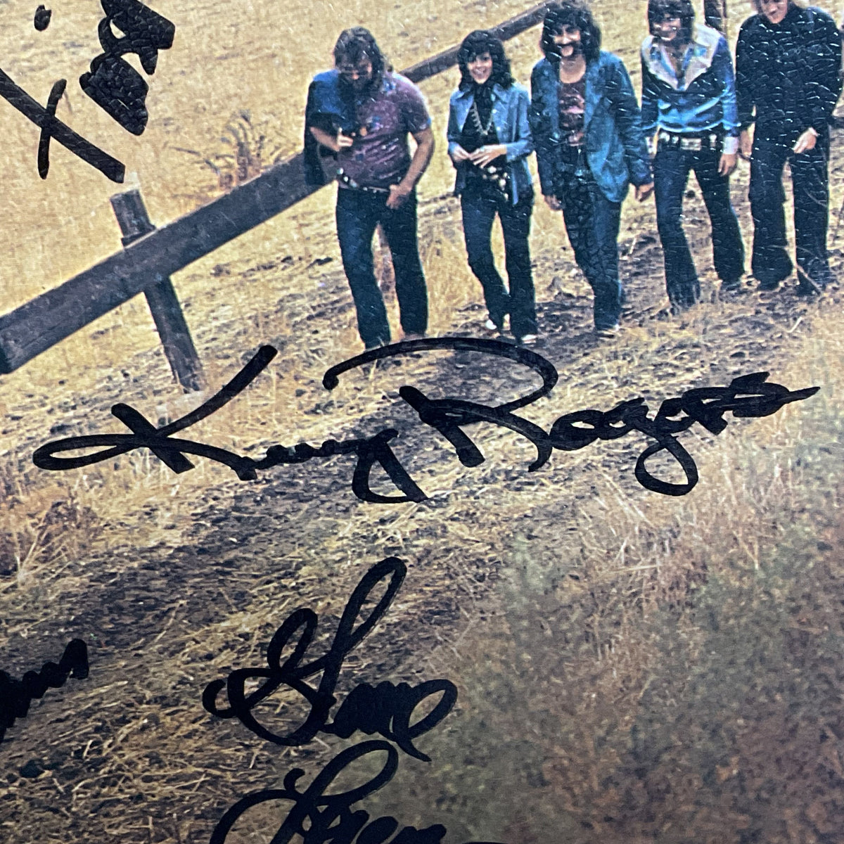 Signed KENNY ROGERS & The First Edition Backroads Vinyl Record LP