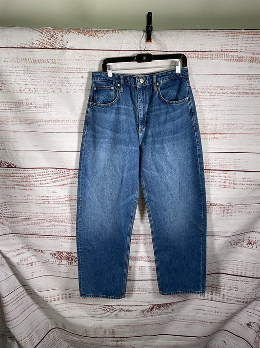 Women's FRAME Blue Denim Wide-Leg Jeans Size 31x30 Cotton