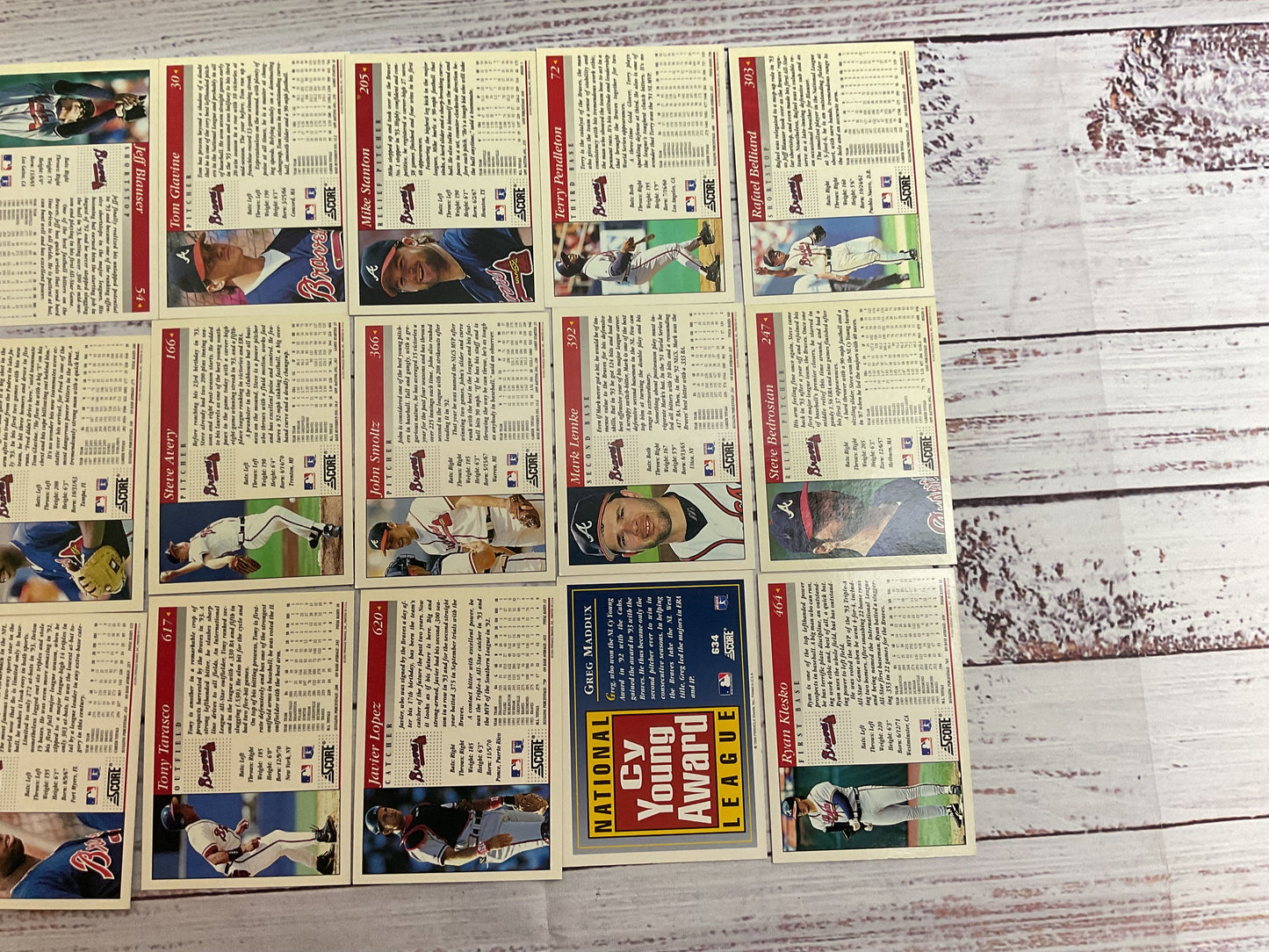 1994 Score ATLANTA BRAVES Baseball Cards- 18 cards