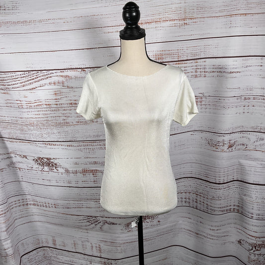 Ellen Tracy Linda Allard White Viscose Knit Shirt Top - Size M
