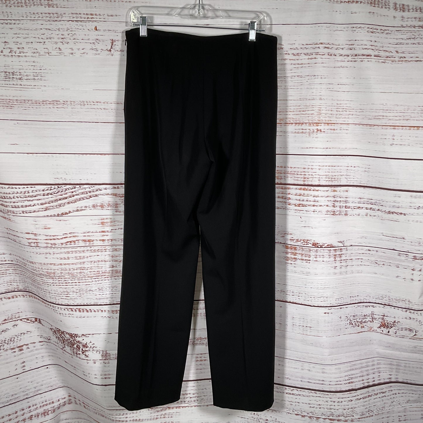 ST. JOHN BLACK Women's Black Wool Blend Side Zip Pants- SZ 8