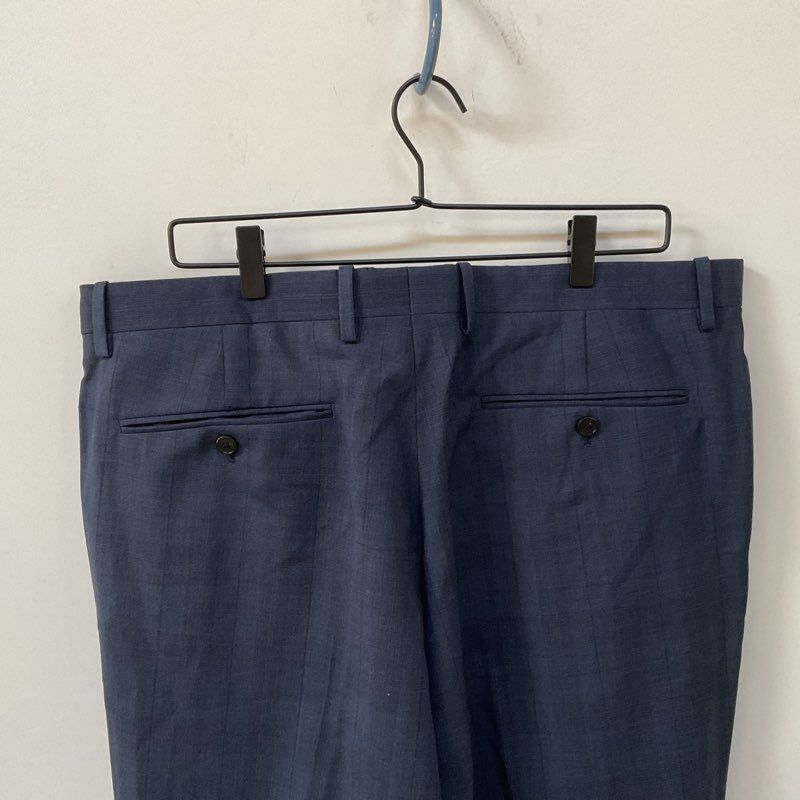 NWT Theory Mayer Navy Blue Tonal Plaid Pants - Size 38