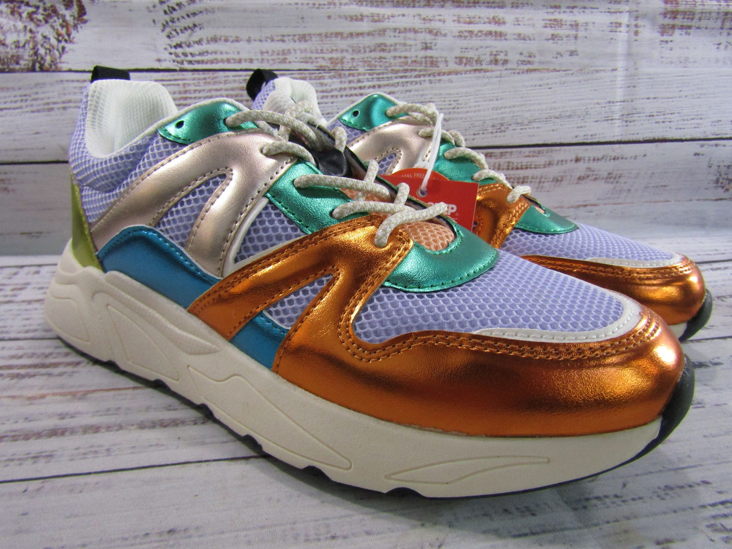 Lucky Step Women's Multi-Color Faux Leather Sneakers Size 8.5