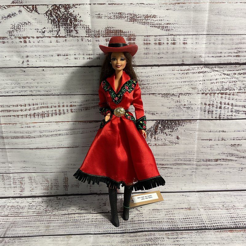 VTG. 1997 Barbie Grand Old Opry Country Rose Red Dress Western Cowgirl Doll
