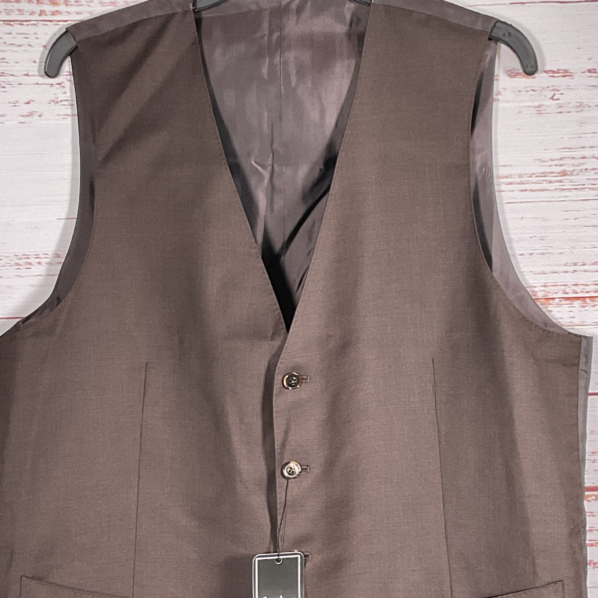 NWT CARRIERE Menswear Men's Brown Cotton Dress Vest- SZ L