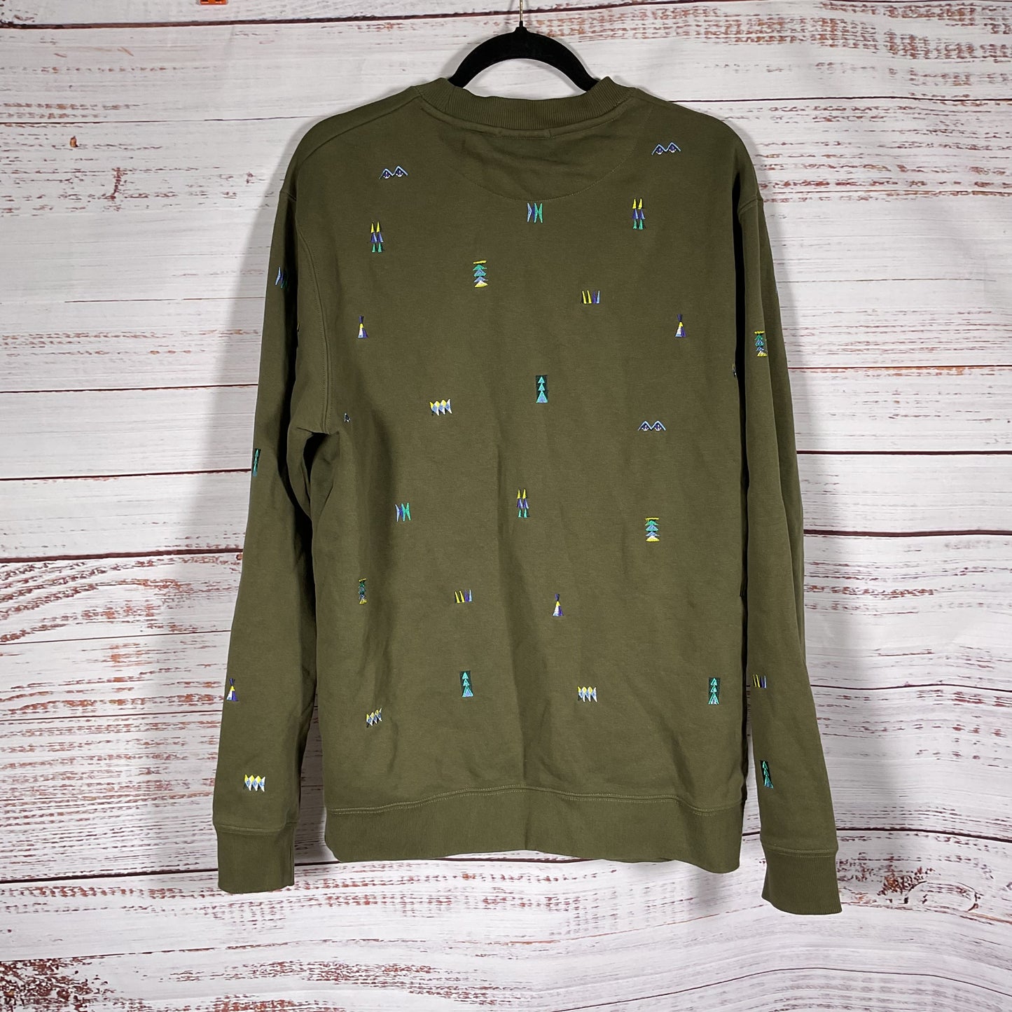 Scotch & Soda Embroidered Olive Green Sweatshirt - Size L