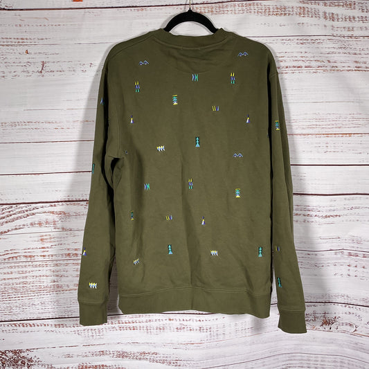 Scotch & Soda Embroidered Olive Green Sweatshirt - Size L