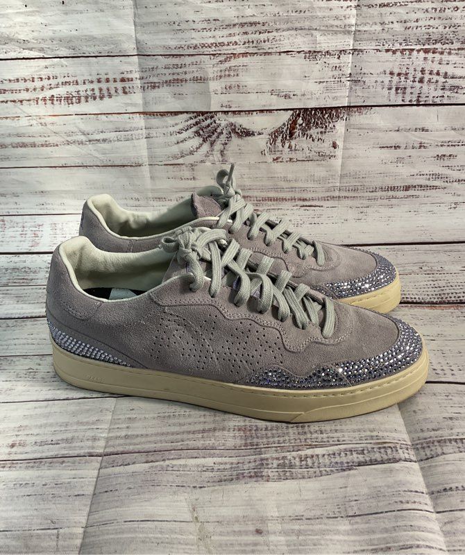 P448 Women's Lavender Suede Glitter Stone Accent Low-Top Sneakers Size 40