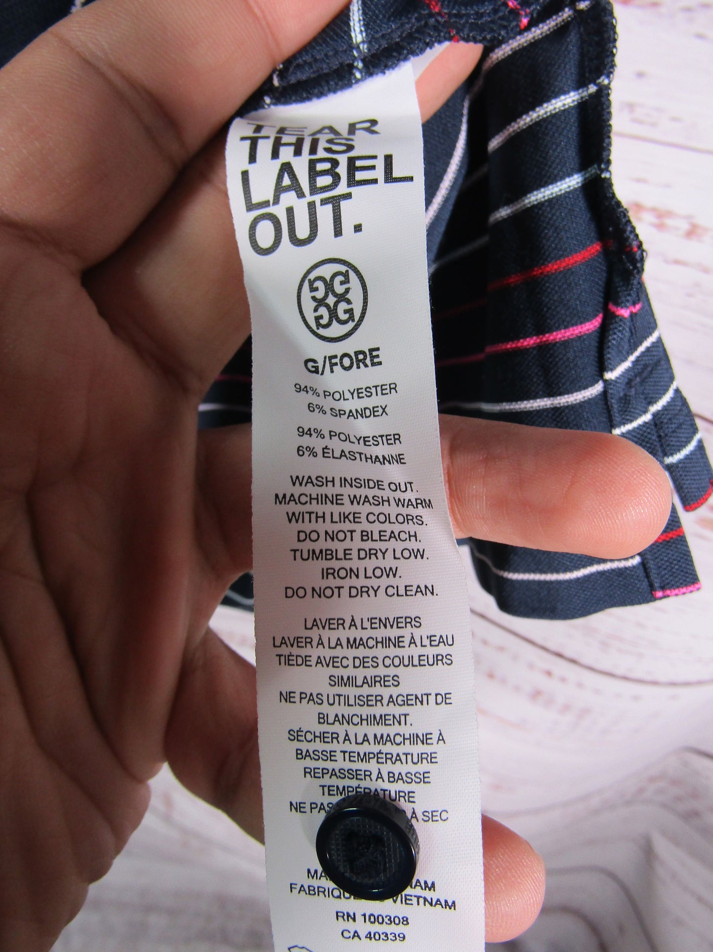 G-Fore Men's Blue Multi Stripe Short Sleeve Polo Shirt Size M