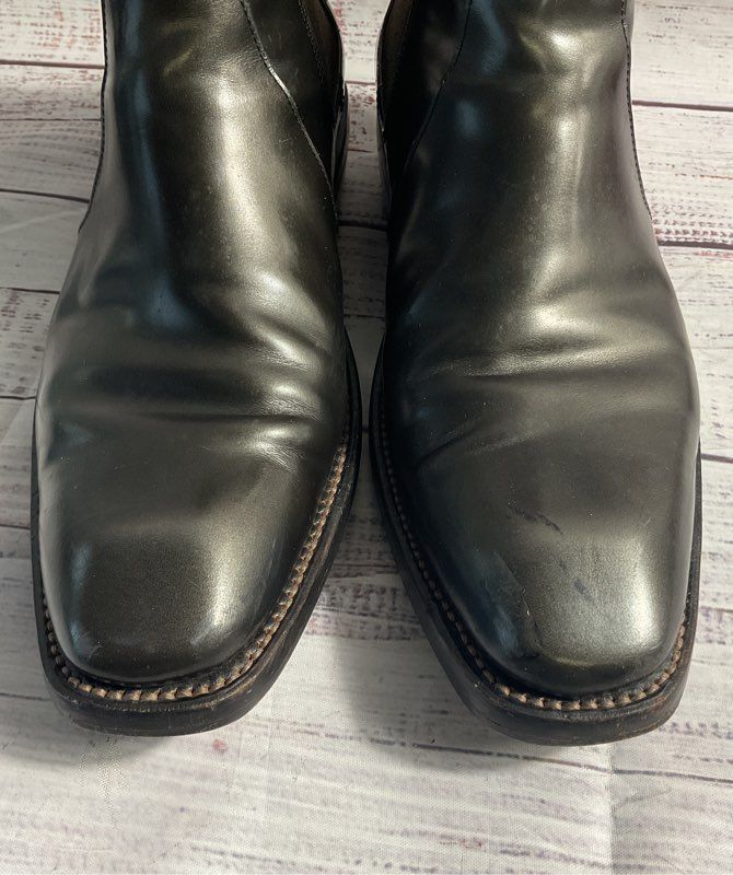 Men's John Fluevog Global Freedom Libery Dark Gray / Black Leather Chelsea Boots