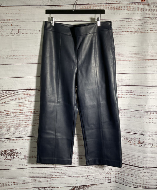 NWT Women's Ann Taylor Navy Faux Leather Pants Size 12