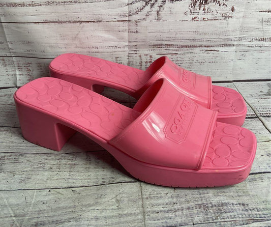 Coach Scarlett Rubber Sandals Pink 10
