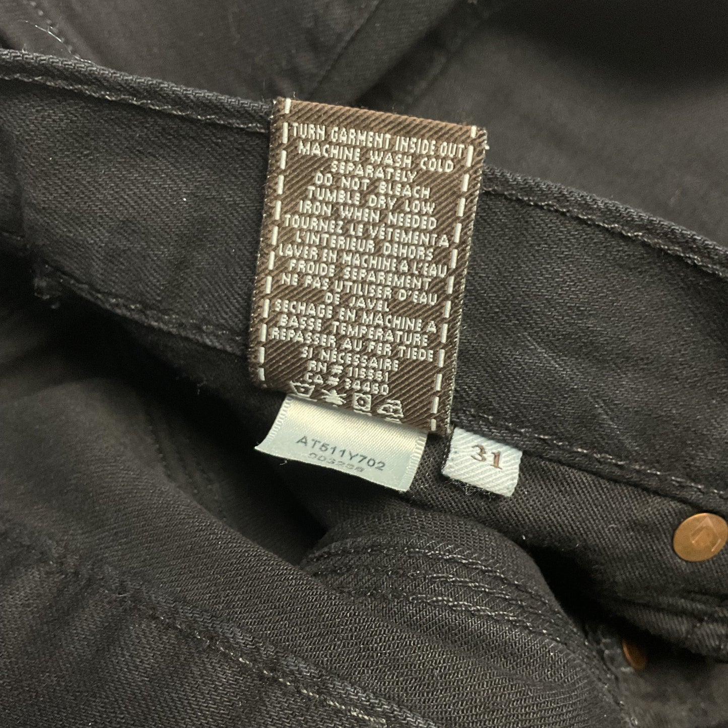 7 For All Mankind Slimmy Black Denim Jeans Pants - Size 31x30