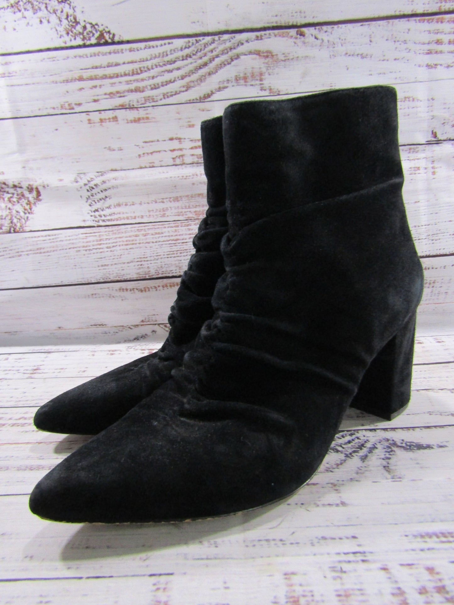 1.State Saydie Women's Black Suede Zip Ankle Boots Size 8