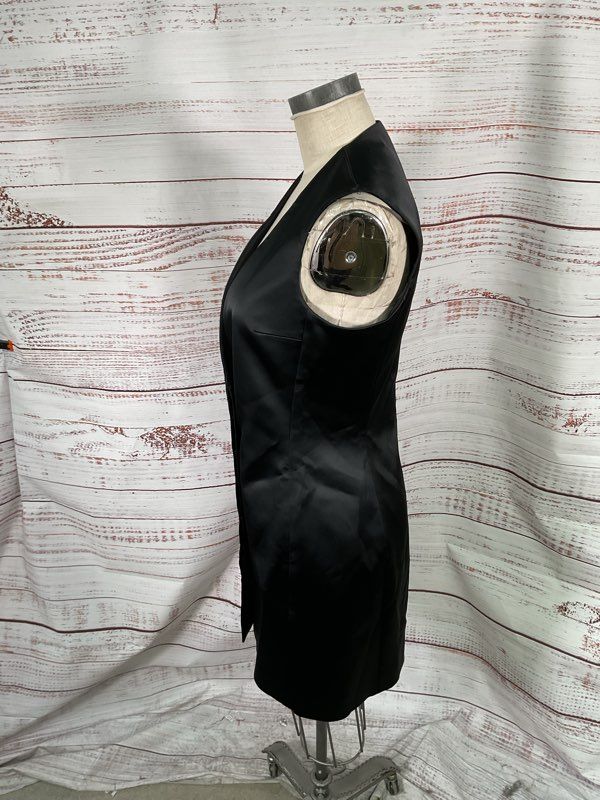 NWT The Row Women's Black Lafran Short Button Vest Dress Size 10
