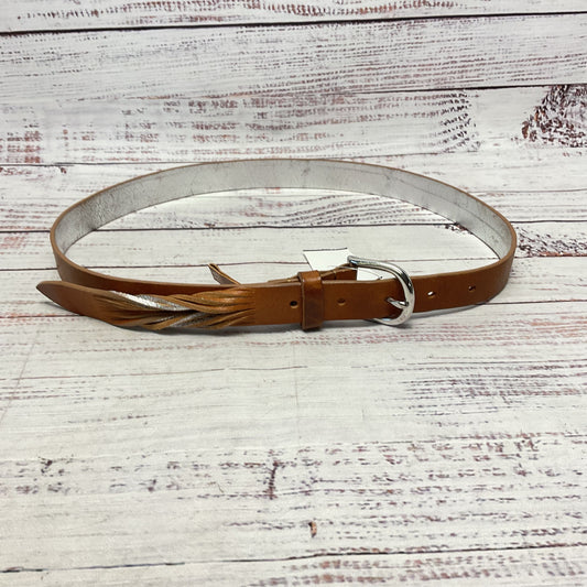 Iro Brown Silver Leather Twisted End Belt - Size 37"