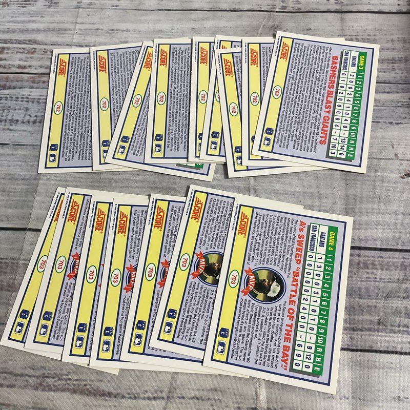 VTG Score 1990 World Series Baseball Trading Cards (Game 3, Game 4)