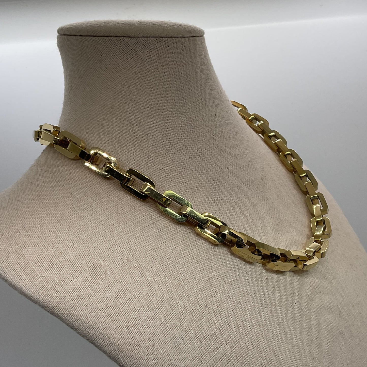 EDDIE BORGO Gold Plated Supra Chain Link Necklace- 17”