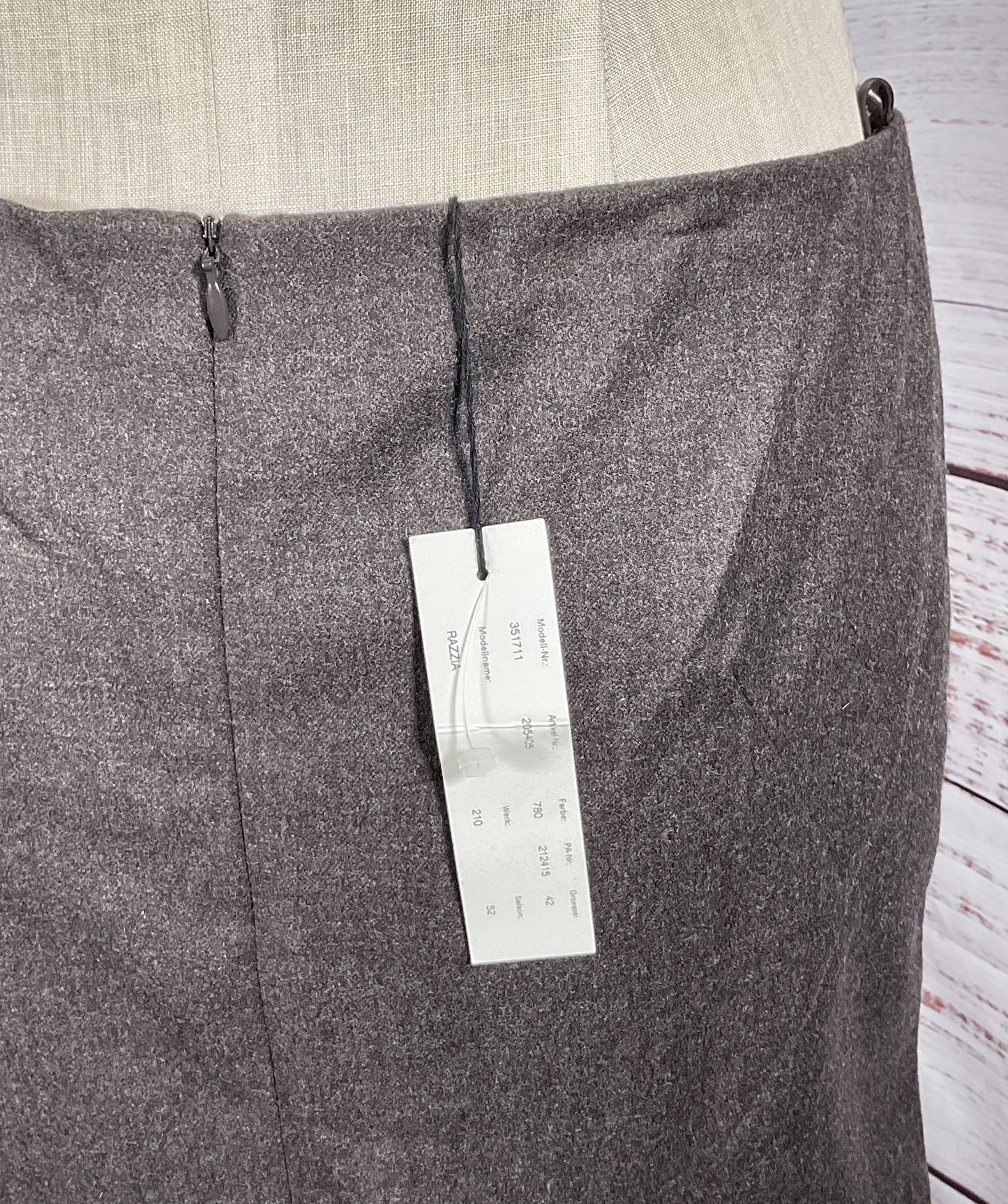 Jil Sander Virgin Wool A Line Skirt Taupe 42