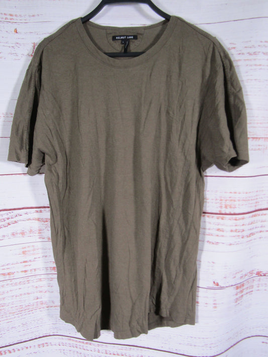 Helmut Lang Women's Olive Drab Short Sleeve Crew Neck T-Shirt Size S