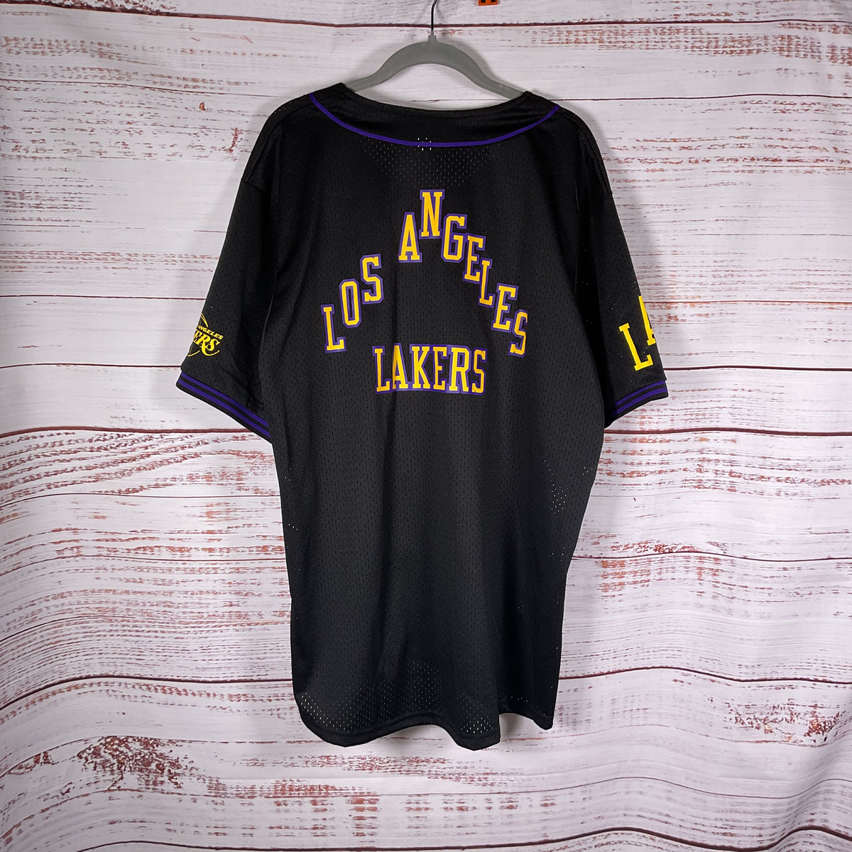 Los Angeles Lakers City Edition Baseball Button Up Jersey - Size XL