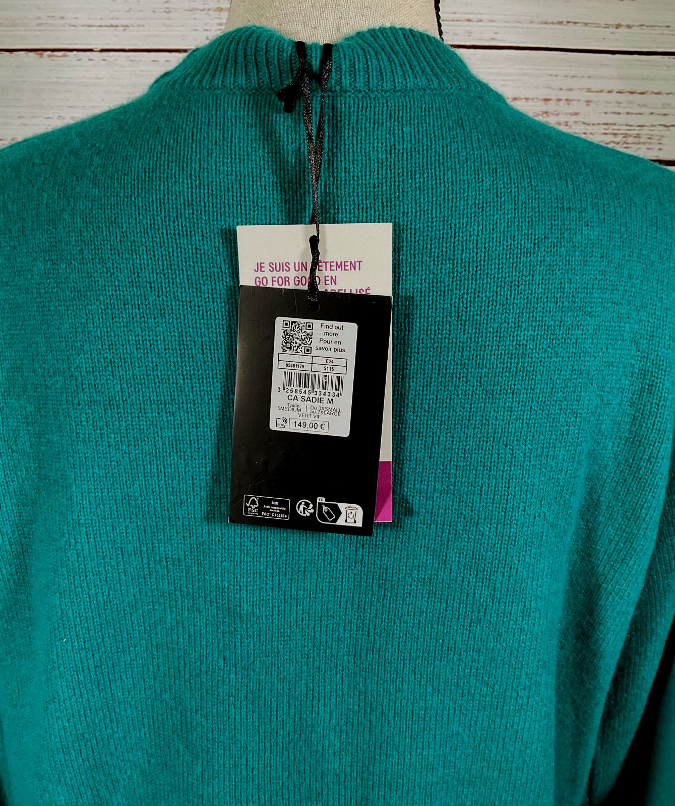 Galeries Lafayette Wool Cashmere Pull Sadie Ose Sweater Green M