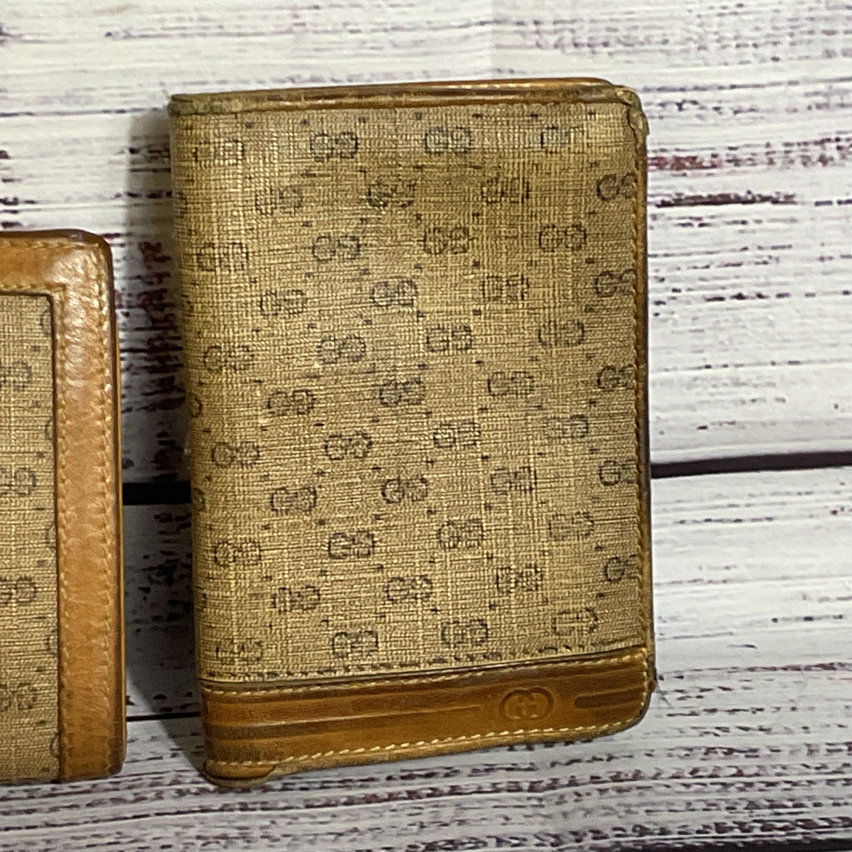 Set of 2 VTG. GUCCI Micro GG Monogram Bifold CC, Coin Wallet & CC Bifold Wallet