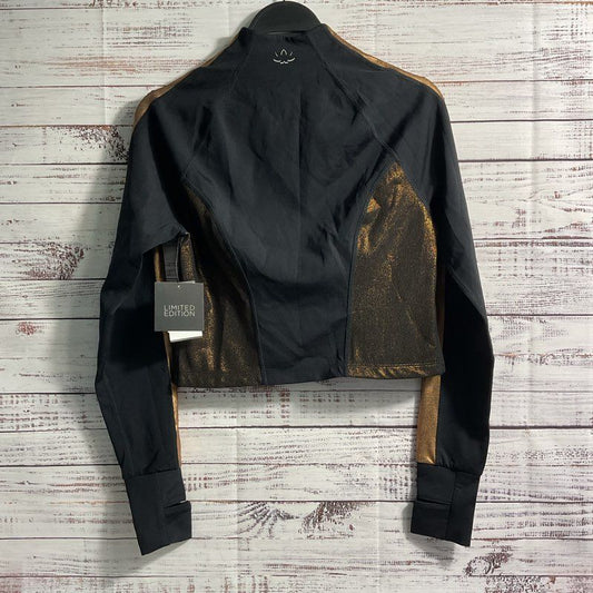 NWT Beyond Yoga Black/Gold Metallic Luxe Foil LMTD Edition Cropped Jacket sz XS