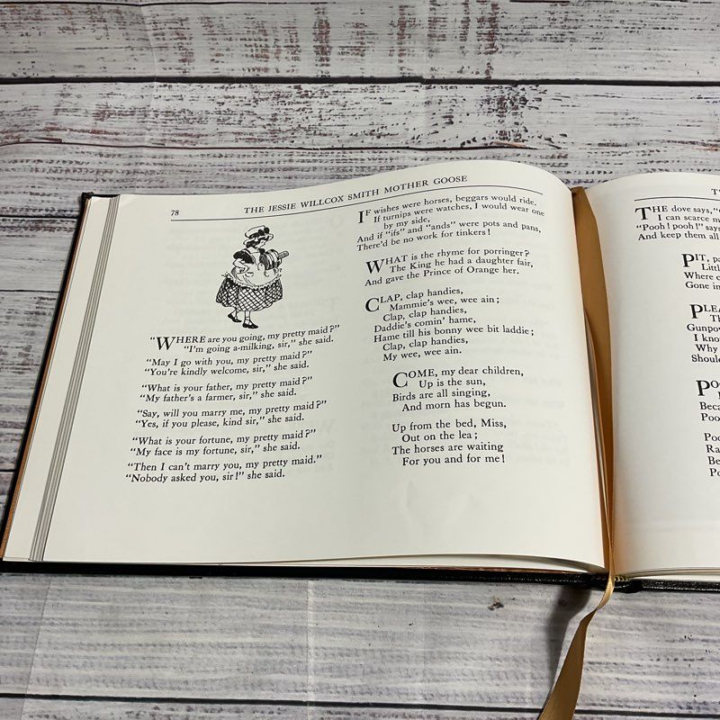 VTG. Jessie Wilcox Mother Goose Eaton Press Leatherbound Collector's Edition