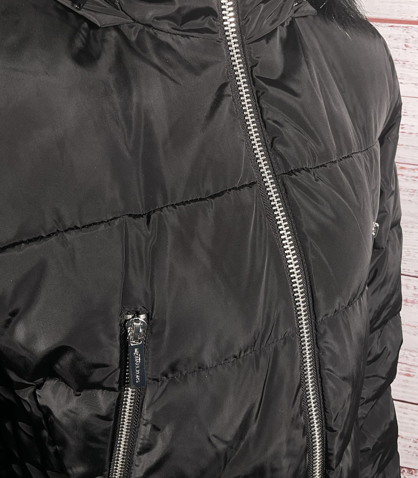 Michael Kors Faux Fur-Trim Hooded Parka Black M