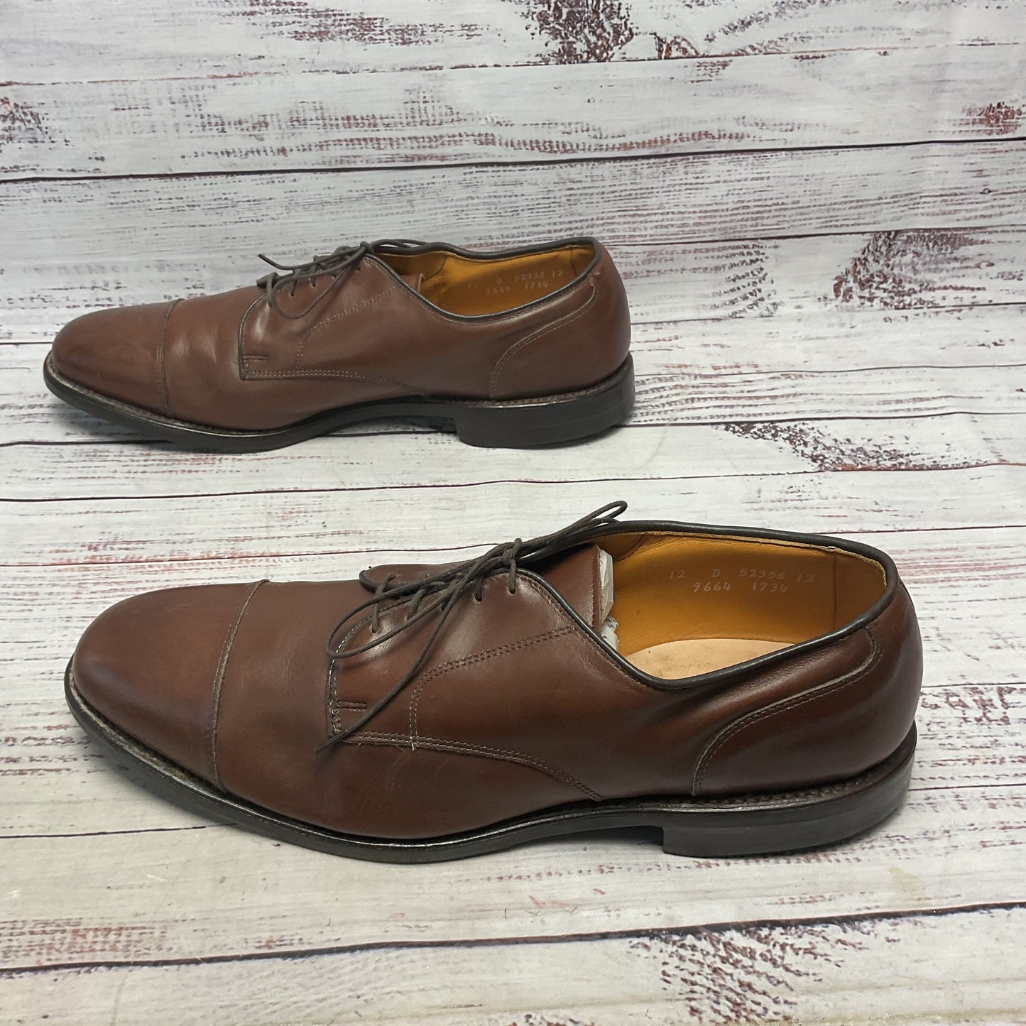 Allen Edmonds Brown Leather Toe Cap Oxford Dress Shoe Men Size 12