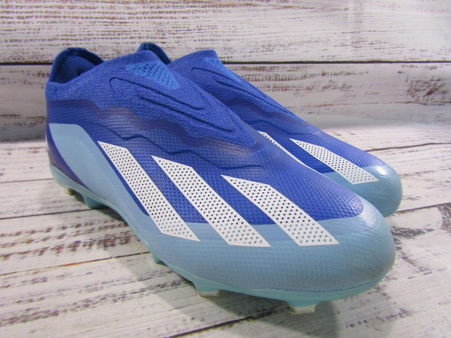 Adidas x Crazyfast.1 Boy's Blue Laceless Soccer Cleats Size 1 IE6643