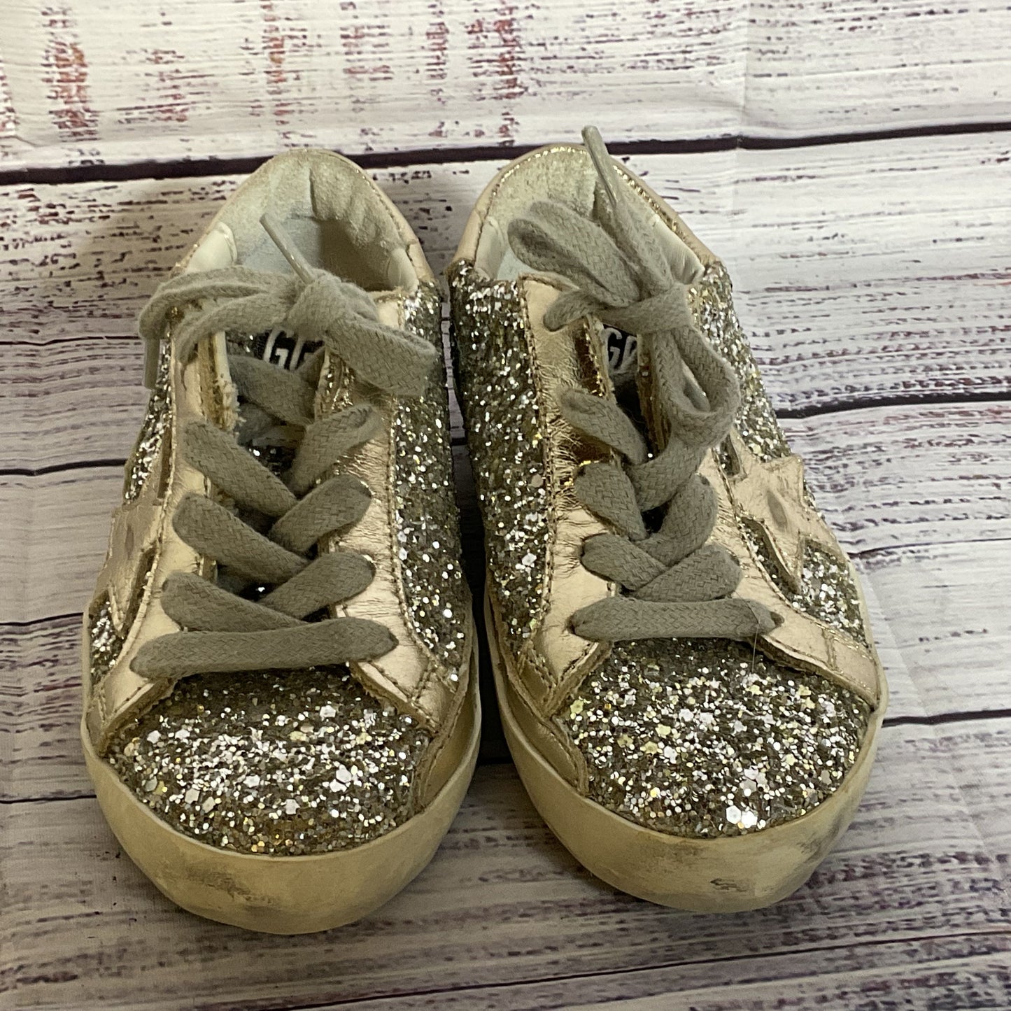 GOLDEN GOOSE Superstar Toddler Gray Glitter Sneakers- SZ 25 (SEE SIZE CHART)