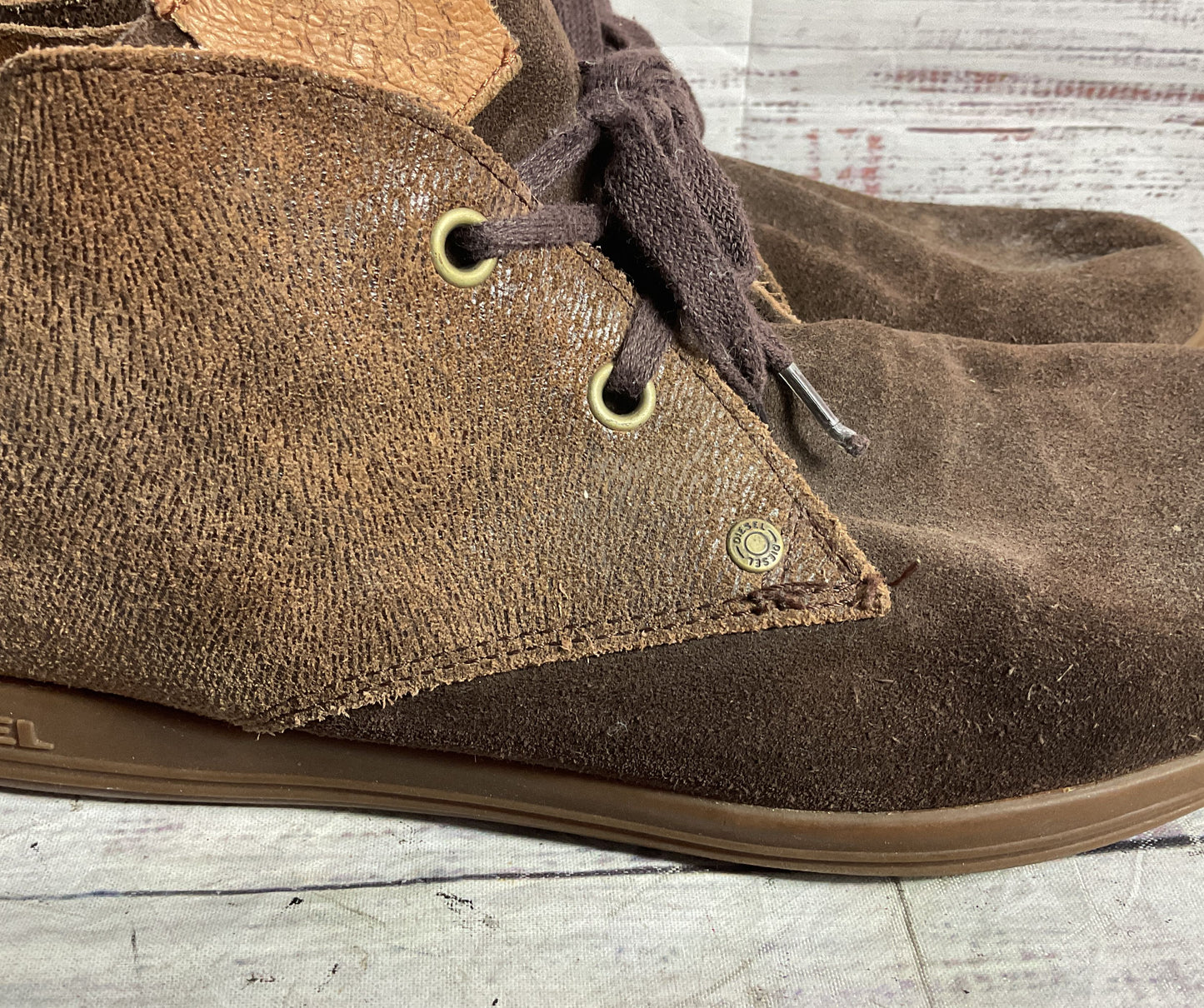 Diesel Suede Leather Midtown Chukka Boots Brown 10