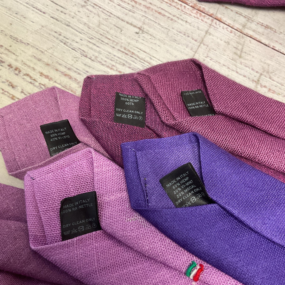 Remi Van Dere Purple Solid and Gradient Neck Tie - Size 60"x2.25" Lot of 6