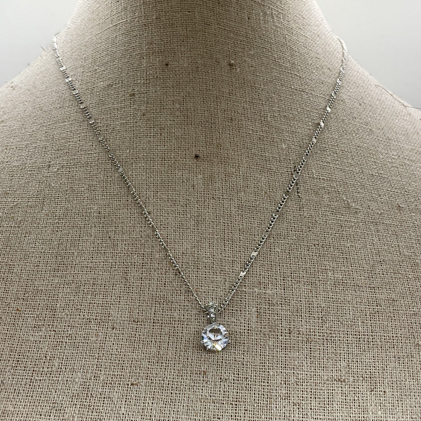 SWAROVSKI Silver Tone Crystal Pendant 18" Chain Necklace