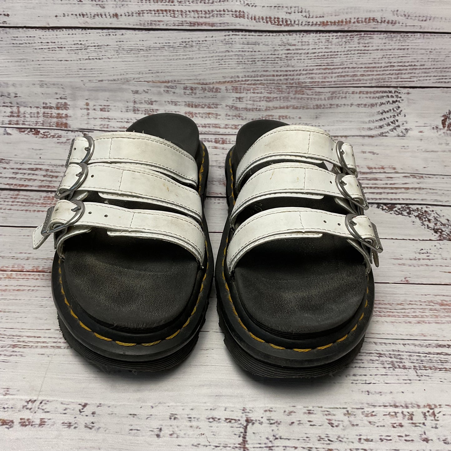 Dr. Martens Blaire White Leather Buckle Strap Sandal Women Size 7