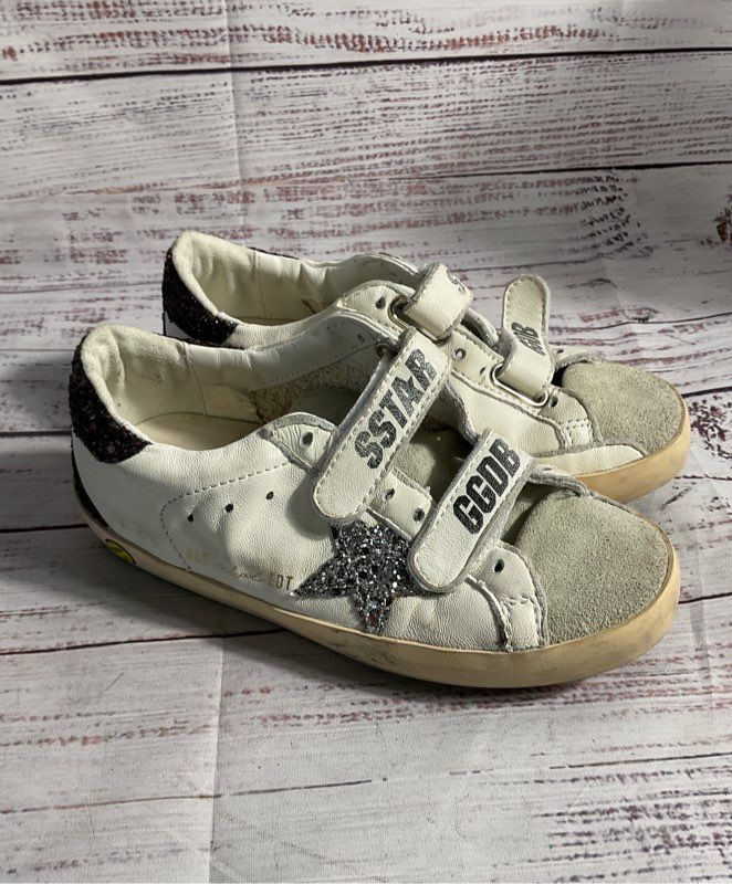 Golden Goose Unisex Kids White Leather Double Strap Shoes Size 29