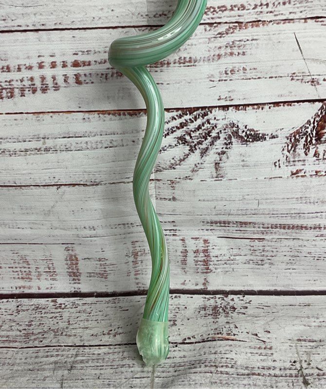 Modern Handblown Moreno Style 15" Art Glass Lily Flower Yellow